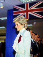 Princess Diana and Prince Charles tour the "Best of Britain" merchandise display at J.C. Penney