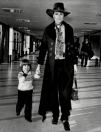 Israeli Film Actress Daliah Lavi With Her Son Rouven At Heathrow Airport.