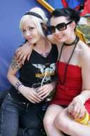 Two cute, sexy girls at Hultsfred Festival, Sweden, 2006