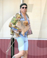 PEOPLE - Mickey Rourke schleppt seinen Fiffi ins Gym