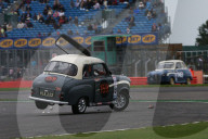 PEOPLE - Brian Johnson kippt in Silverstone an der 'Celebrity Challenge Trophy Race' seinen Austin A35