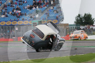 PEOPLE - Brian Johnson kippt in Silverstone an der 'Celebrity Challenge Trophy Race' seinen Austin A35