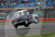 PEOPLE - Brian Johnson kippt in Silverstone an der 'Celebrity Challenge Trophy Race' seinen Austin A35