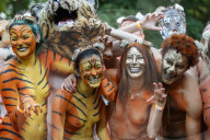 FEATURE - 'Streak for Tigers': Nackte Tiger für den London Zoo