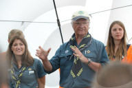 PEOPLE - König Carl Gustaf bei einem Pfadfindertreffen in Kristianstad 