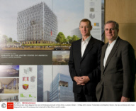 Architects who have deigned the new US Embassy be built in Nine Elms, London, Britain - 19 May 2010