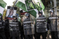 Rechtsextreme Schwedischen Widerstandsbewegung demonstriert