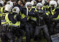 Rechtsextreme Schwedischen Widerstandsbewegung demonstriert