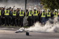 Rechtsextreme Schwedischen Widerstandsbewegung demonstriert