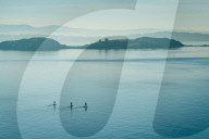FEATURE - Stand-up Paddlers frühmorgens bei Edinburgh