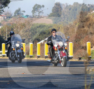 EXKLUSIV - Arnold Schwarzenegger in Leder auf seinem Töff in Malibu unterwegs
