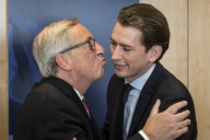 Sebastian Kurz meets Jean-Claude Juncker at the EU