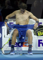 PEOPLE - Tennis ATP Finals: Rafael Nadal gibt nach dem Match gegen David Goffin auf