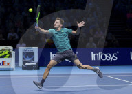 PEOPLE - Tennis ATP Finals: Rafael Nadal gibt nach dem Match gegen David Goffin auf