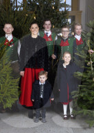 EXKLUSIV - Kronprinzessin Victoria nimmt mit Oscar und Estelle die Christbäume für den Palast entgegen