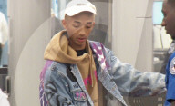 EXKLUSIV - Jaden Smith macht Werbung in eigener Sache am Flughafen von LA