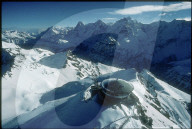 Bergrestaurant Schilthorn mit Eiger, Mönch und Jungfrau 1981