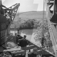 Abbruch der Eisenbahnbrücke; 1952