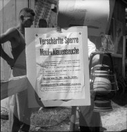 Warntafel wegen Maul- und Klauenseuche, 1946