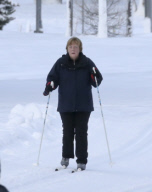 EXKLUSIV - Angela Merkel und Joachim Sauer beim Langlauf in St. Moritz 