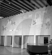 Wandmalerei von Walter Clénin im Bieler Kirchgemeindehaus, 1950