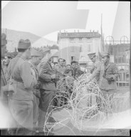 Schweizer Grenze in Chiasso gegen Kriegsende 1945