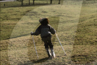 Grüner Winter 1988: Skifahrer auf Gras