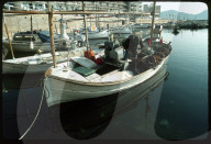 Fischerboot im Hafen von Punta de Amer 1976