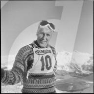 Skirennfahrer Adolf Mathis, um 1960