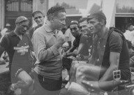 Tour de France-Sieger Ferdi Kübler mit Albert Dubout, 1950
