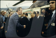 Staatsbesuch: Pierre Dubois begrüsst François Mitterrand 1983 