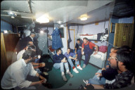 Segelschüler in Kajüte; russisches Segelschulschiff "Sedov" 1990