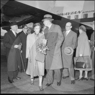 Ankunft von Gustaf VI. Adolf und Louise von Schweden in Kloten um 1952