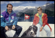 Gustav Weder, Bobfahrer mit Freundin Brigitte Kappenberger 1990