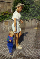 Tony Romingers Ehefrau Brigitte und Sohn Robin, 1995