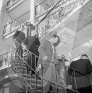 Englische Patienten zur Erholung, Rekonvaleszenz in Davos; 1951