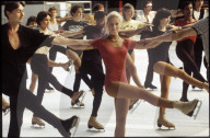 Denise Biellmann bei Proben für Holiday on Ice 1981