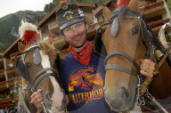 Werner Imboden mit Kutschenpferden, Zermatt 2004