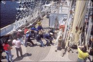 Russisches Segelschulschiff "Sedov"; Segelschüler 1990