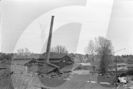 Sprengung eines Hochkamins in Zürich Giesshübel 1971