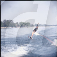 Roger Staub beim Wasserskifahren, ca. 1964