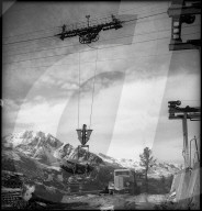 Transportseilbahn, Baustelle Staudamm Cleuson 1948