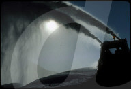 Schneepflug im Einsatz, 1982