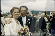 Gaby Dohm und Klausjürgen Wussow bei Dreharbeiten zur Schwarzwaldklinik 1984