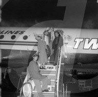 Ferdi Kübler vor dem Abflug zur Tour de France 1955