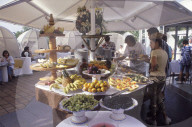 Feriengäste, Touristen am Frühstücksbuffet, Gran Canaria 1994