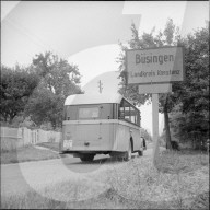 Postauto aus der Schweiz in Büsingen; 1955