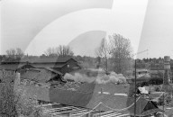 Sprengung eines Hochkamins in Zürich Giesshübel 1971