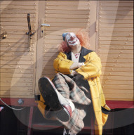 Clown Walter Galetti in der Sonne 1970 