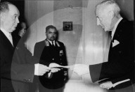 Alfred Zehnder überreicht in Moskau sein Beglaubigungsschreiben, 1957